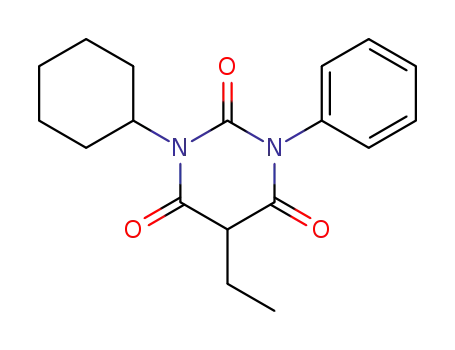 Molecular Structure of 1042-85-9 (2,4,6(1H,3H,5H)-Pyrimidinetrione,1-cyclohexyl-5-ethyl-3-phenyl-)