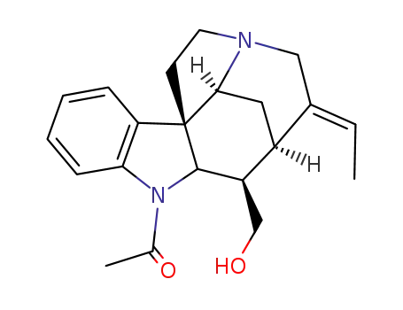 Molecular Structure of 2616-16-2 ((16α,19E)-1-Acetyl-19,20-didehydrocuran-17-ol)