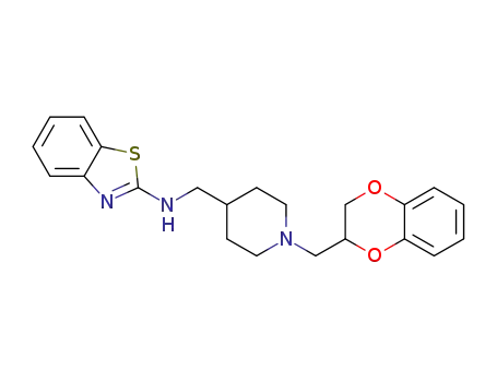 Molecular Structure of 104383-18-8 (N-[[1-(7,10-dioxabicyclo[4.4.0]deca-1,3,5-trien-9-ylmethyl)-4-piperidy l]methyl]benzothiazol-2-amine)