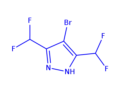 Molecular Structure of 1046454-44-7 (4-BROMO-3,5-BIS-DIFLUOROMETHYL-1H-PYRAZOLE)