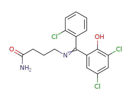 4-{[1-(2-Chloro-phenyl)-1-(3,5-dichloro-2-hydroxy-phenyl)-meth-(E)-ylidene]-amino}-butyramide