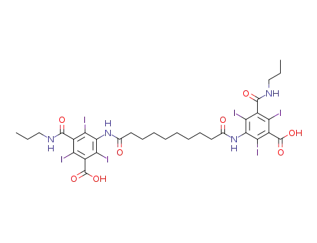 Molecular Structure of 10395-30-9 (5,5'-(Sebacoyldiimino)bis[2,4,6-triiodo-3-(propylcarbamoyl)benzoic acid])