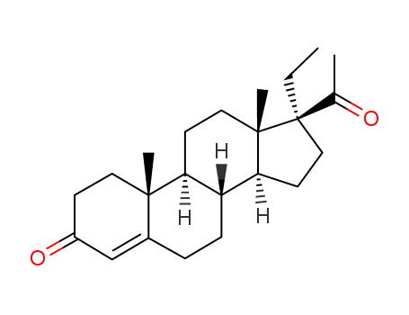 Molecular Structure of 1048-01-7 (17-Ethylpregn-4-ene-3,20-dione)