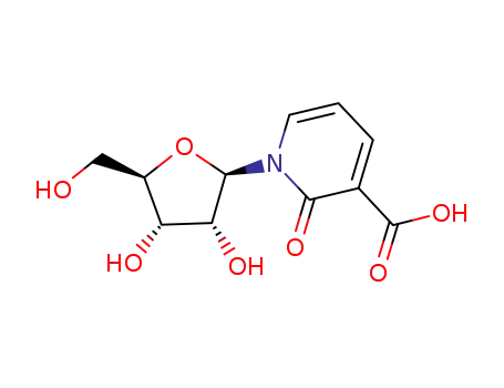 Molecular Structure of 42576-34-1 (2-oxo-1-(beta-D-ribofuranosyl)-1,2-dihydropyridine-3-carboxylic acid)