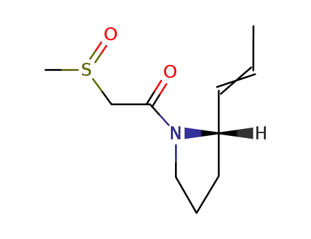 Molecular Structure of 103979-72-2 (2-Methanesulfinyl-1-[(S)-((E)-2-propenyl)-pyrrolidin-1-yl]-ethanone)