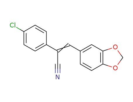 Molecular Structure of 104089-74-9 ((2Z)-3-(1,3-benzodioxol-5-yl)-2-(4-chlorophenyl)prop-2-enenitrile)