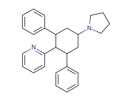 Molecular Structure of 10462-05-2 (2-(2,6-diphenyl-4-pyrrolidin-1-ylcyclohexyl)pyridine 2-hydroxypropane-1,2,3-tricarboxylate (salt))