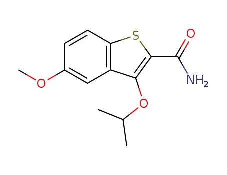 Molecular Structure of 104796-05-6 (3-isopropoxy-5-methoxybenzo(b)thiophene-2-carboxamide)
