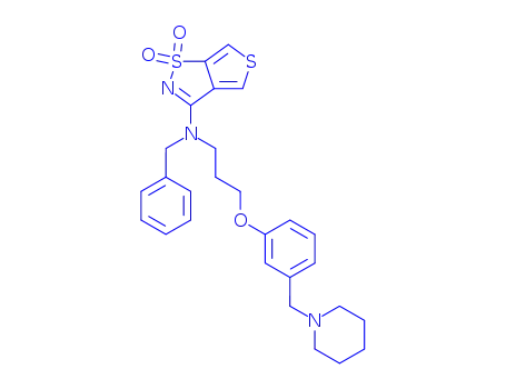 Thieno(3,4-d)isothiazol-3-amine, N-(phenylmethyl)-N-(3-(3-(1-piperidin ylmethyl)phenoxy)propyl)-, 1,1-dioxide