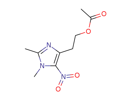 Molecular Structure of 104575-31-7 (2-(1,2-dimethyl-5-nitro-1H-imidazol-4-yl)ethyl acetate)