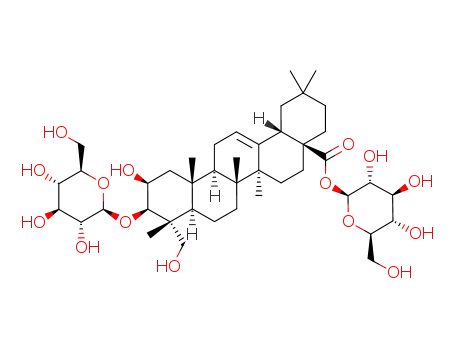 Molecular Structure of 162901-83-9 (Olean-12-en-28-oicacid, 3-(b-D-glucopyranosyloxy)-2,23-dihydroxy-,b-D-glucopyranosyl ester, (2b,3b,4a)- (9CI))