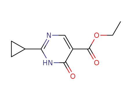 Molecular Structure of 1044770-39-9 (ethyl 2-cyclopropyl-6-oxo-1,6-dihydropyrimidine-5-carboxylate)