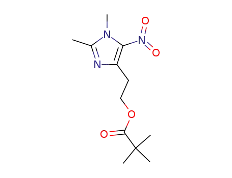 Molecular Structure of 104575-30-6 (2-(1,2-dimethyl-5-nitro-1H-imidazol-4-yl)ethyl 2,2-dimethylpropanoate)