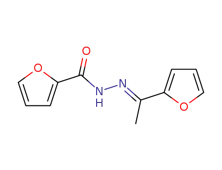 Molecular Structure of 104557-30-4 (N-[(E)-1-(furan-2-yl)ethylideneamino]furan-2-carboxamide)
