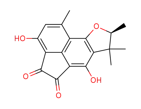Molecular Structure of 104855-19-8 ((S)-7,8-Dihydro-3,6-dihydroxy-1,7,7,8-tetramethylacenaphtho[5,4-b]furan-4,5-dione)