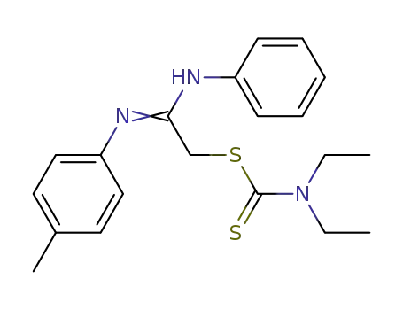 Molecular Structure of 105858-87-5 ((2E)-2-[(4-methylphenyl)imino]-2-(phenylamino)ethyl diethylcarbamodithioate)