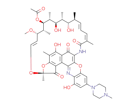 Molecular Structure of 105396-59-6 ((2S,16Z,18E,20S,21S,22R,23R,24R,25S,26R,27S,28E)-5,12,21,23-tetrahydroxy-27-methoxy-2,4,16,20,22,24,26-heptamethyl-10-(4-methylpiperazin-1-yl)-1,6,15-trioxo-1,2-dihydro-6H,13H-2,7-(epoxypentadeca[1,11,13]trienoazeno)[1]benzofuro[4,5-a]phenoxazin-25-yl ace)
