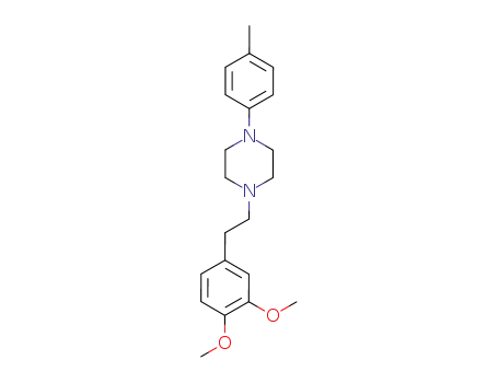 Molecular Structure of 1050-03-9 (1-[2-(3,4-dimethoxyphenyl)ethyl]-4-(4-methylphenyl)piperazine)