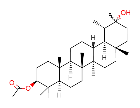 Molecular Structure of 99946-08-4 (acetic acid-(20-hydroxy-20ξ<i>H</i>-taraxastanyl-(3β)-ester))