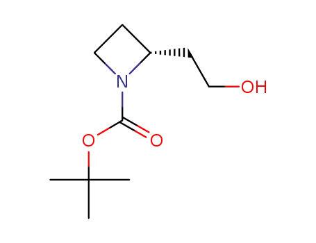 Molecular Structure of 1056166-09-6 ((R)-tert-butyl 2-(2-hydroxyethyl)azetidine-1-carboxylate)