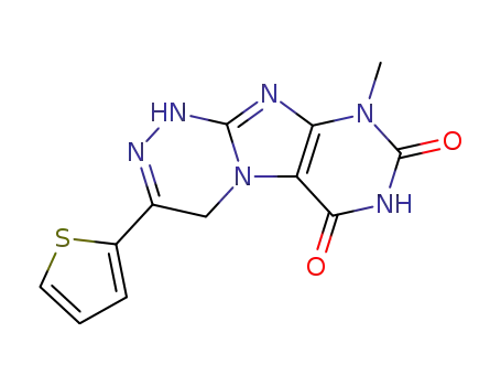Molecular Structure of 105774-52-5 (9-methyl-3-thiophen-2-yl-1,4-dihydro[1,2,4]triazino[3,4-f]purine-6,8(7H,9H)-dione)