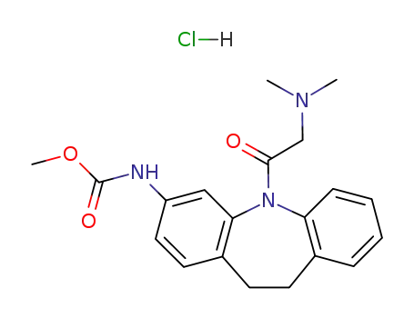 Carbamic acid, (5-((dimethylamino)acetyl)-10,11-dihydro-5H-dibenz(b,f)azepin-3-yl)-, methyl ester, monohydrochloride