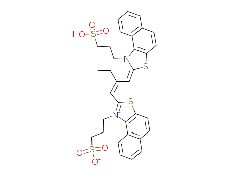Molecular Structure of 4622-66-6 (1-(3-Sulfopropyl)-2-(2-((1-(3-sulfopropyl)naphtho[1.2-d]thiazol-2-(1H)-ylidene)methyl)-1-butenyl)-naphtho[1.2-d]thiazoli)