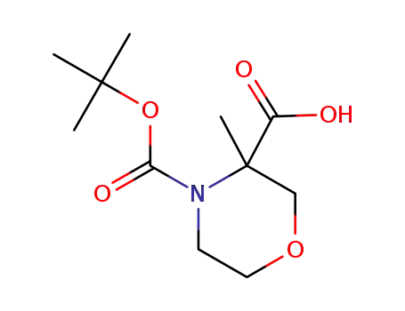 Molecular Structure of 1052680-53-1 (N-Boc-3-MethylMorpholine-3-carboxylic Acid)