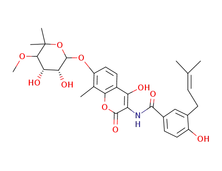 N-(7-{[(2S,3R,4S,5R)-3,4-dihydroxy-5-methoxy-6,6-dimethyltetrahydro-2H-pyran-2-yl]oxy}-2-hydroxy-8-methyl-4-oxo-4H-chromen-3-yl)-4-hydroxy-3-(3-methylbut-2-en-1-yl)benzamide (non-preferred name)