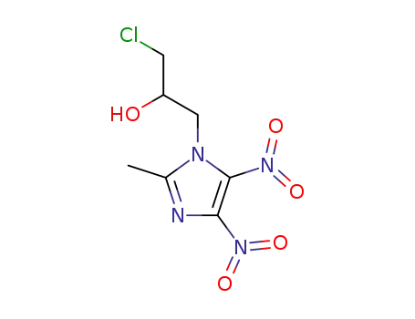 Molecular Structure of 105687-87-4 (1-chloro-3-(2-methyl-4,5-dinitro-1H-imidazol-1-yl)propan-2-ol)