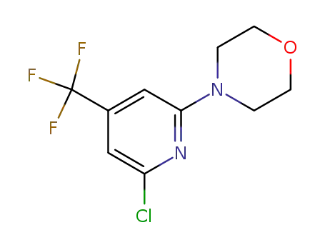 Molecular Structure of 1053659-40-7 (4-(6-Chloro-4-(trifluoromethyl)pyridin-2-yl)-morpholine)