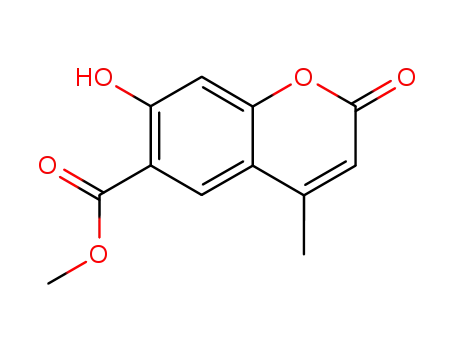 Molecular Structure of 60432-37-3 (7-hydroxy-4-methyl-2-oxo-2<i>H</i>-chromene-6-carboxylic acid methyl ester)