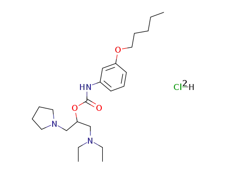 Molecular Structure of 105404-41-9 (1-[3-(diethylammonio)-2-({[3-(pentyloxy)phenyl]carbamoyl}oxy)propyl]pyrrolidinium dichloride)