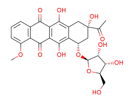Molecular Structure of 105444-04-0 (7-O-ribofuranosyldaunomycinone)
