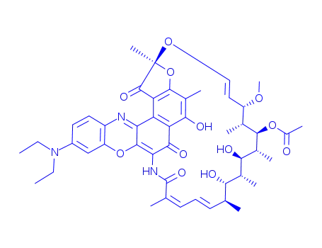Molecular Structure of 105396-16-5 ((2S,16Z,18E,20S,21S,22R,23R,24R,25S,26R,27S,28E)-10-(diethylamino)-5,21,23-trihydroxy-27-methoxy-2,4,16,20,22,24,26-heptamethyl-1,6,15-trioxo-1,2-dihydro-6H,13H-2,7-(epoxypentadeca[1,11,13]trienoazeno)[1]benzofuro[4,5-a]phenoxazin-25-yl acetate)
