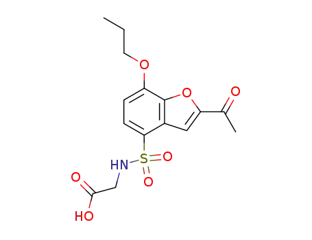 Molecular Structure of 105641-78-9 (N-[(2-acetyl-7-propoxy-1-benzofuran-4-yl)sulfonyl]glycine)