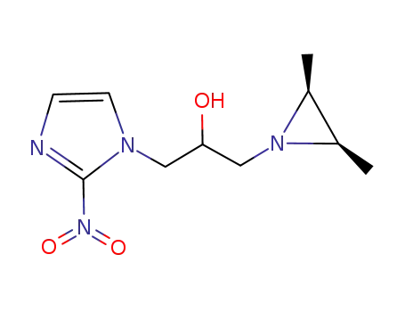 Molecular Structure of 105027-77-8 (α-[[(2α,3α)-2,3-Dimethyl-1-aziridinyl]methyl]-2-nitro-1H-imidazole-1-ethanol)