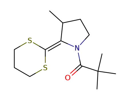 Molecular Structure of 131669-62-0 (2-(N-Pivaloyl-3-methylpyrrolidin-2-ylidene)-1,3-dithiane)