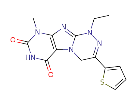 (1,2,4)Triazino(3,4-f)purine-6,8(7H,9H)-dione, 1-ethyl-1,4-dihydro-9-methyl-3-(2-thienyl)-