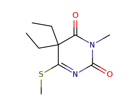 Molecular Structure of 105891-91-6 (5,5-diethyl-3-methyl-6-methylsulfanyl-pyrimidine-2,4-dione)