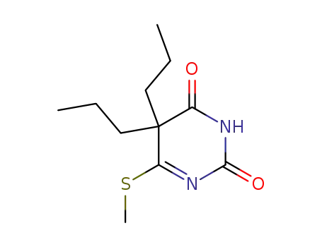 Molecular Structure of 105916-31-2 (6-(methylsulfanyl)-5,5-dipropylpyrimidine-2,4(3H,5H)-dione)