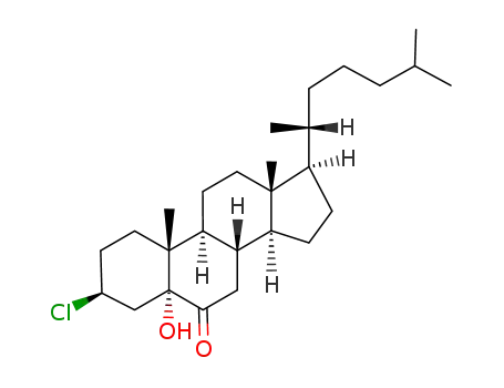 Molecular Structure of 72517-40-9 (3β-chloro-5-hydroxy-5α-cholestan-6-one)