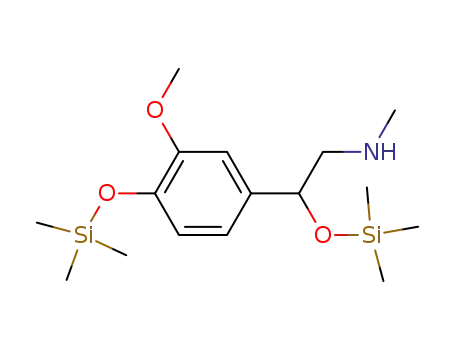 Molecular Structure of 10538-87-1 (Phenethylamine, 3-methoxy-N-methyl-beta,4-bis(trimethylsiloxy)-)