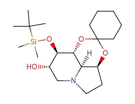 Molecular Structure of 156206-13-2 (Spirocyclohexane-1,2-1,3dioxino4,5,6-hiindolizin-8-ol, 9-(1,1-dimethylethyl)dimethylsilyloxyoctahydro-, 3aS-(3a.alpha.,8.alpha.,9.beta.,9a.beta.,9b.alpha.)-)