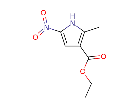 Molecular Structure of 106840-79-3 (Pyrrole-3-carboxylic acid, 2-methyl-5-nitro-, ethyl ester (6CI))