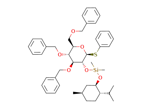 phenyl 2-O-[((1R,2S,5R)-2-isopropyl-5-methylcyclohexyloxy)dimethylsilane]-3,4,6-tri-O-benzyl-1-thio-β-D-glucopyranoside