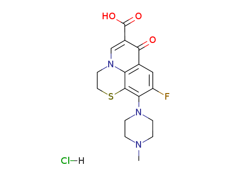 7H-Pyrido[1,2,3-de]-1,4-benzothiazine-6-carboxylicacid, 9-fluoro-2,3-dihydro-10-(4-methyl-1-piperazinyl)-7-oxo-, hydrochloride(1:1)