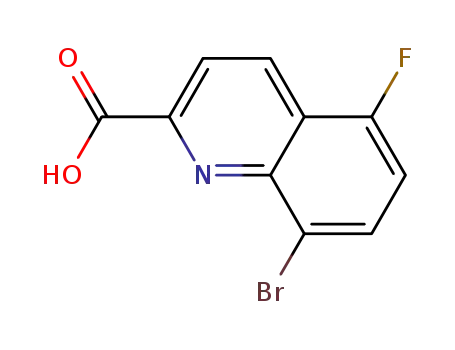 Molecular Structure of 1067914-57-1 (8-BroMo-5-fluoro-2-quinolinecarboxylic acid)