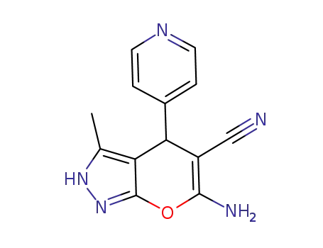 Molecular Structure of 106753-78-0 (6-AMINO-3-METHYL-4-(4-PYRIDINYL)-1,4-DIHYDROPYRANO[2,3-C]PYRAZOLE-5-CARBONITRILE)