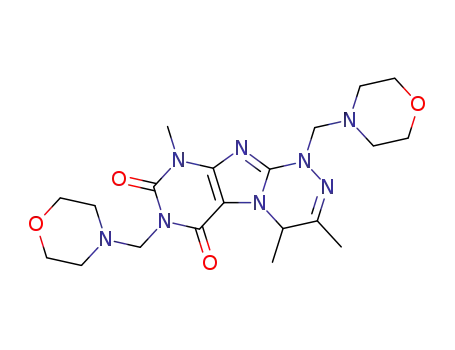 Molecular Structure of 106087-42-7 (3,4,9-trimethyl-1,7-bis(morpholin-4-ylmethyl)-1,4-dihydro[1,2,4]triazino[3,4-f]purine-6,8(7H,9H)-dione)